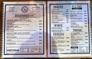 Menú  at Funky Rabbit in Queretaro