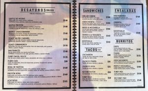 Menú  at Funky Rabbit in Queretaro