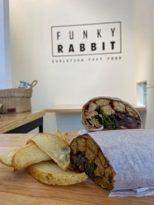 Burrito de tempeh at Funky Rabbit in Queretaro