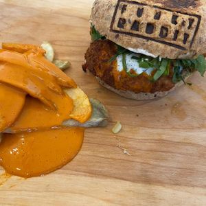 Burger alitas at Funky Rabbit in Queretaro