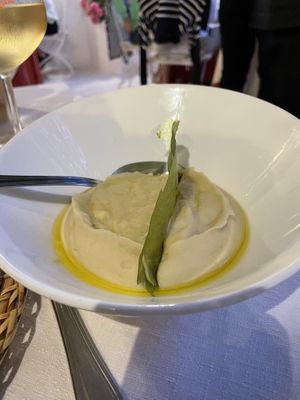 Fave - traditional Puglia bean purée. This was the smoothest and creamiest version I have ever had.    at Taverna della Gelosia in Ostuni