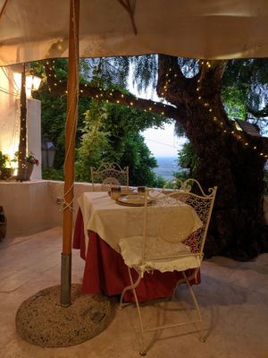 Lovely outdoor seating at Taverna della Gelosia in Ostuni