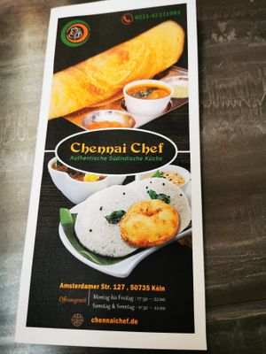 Front Menu at Chennai Chef in Cologne