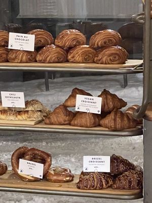 Vegan croissant and pretzel   at Brauð & Co in Reykjavik