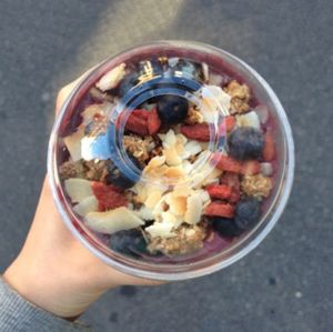 Acai takeaway bowl. It was good but not the best I've tasted.  at 42°Raw in Copenhagen