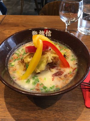 vegan ramen with shiitake oil at Ryukishin - Eiffel in Paris