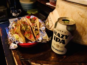 Tacos with jalapeños at Rock Bar Cherry Bomb in Osaka