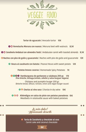 Carta Vegana at La Odisea in Malaga
