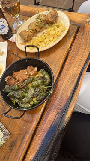 Meatballs and chorizo  at La Odisea in Malaga