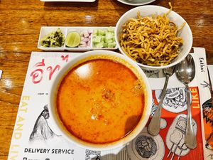 “Khao Soi” (Chiang Mai Curry Noddles)  at Krua Boon - Eathai Central Embassy in Bangkok