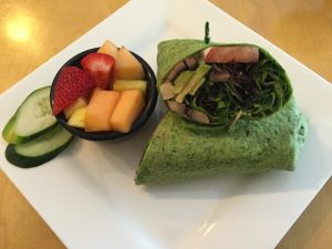 Yummy portobello burger wrap at Veg in Sarasota