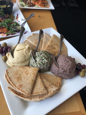 Hummus and pitas  at Veg in Sarasota