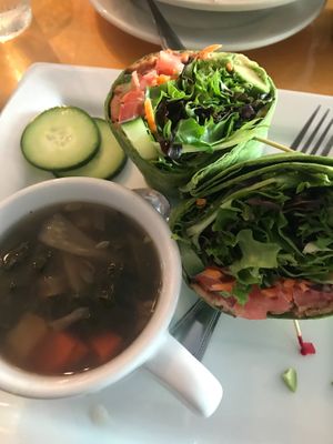 California wrap and kale soup at Veg in Sarasota