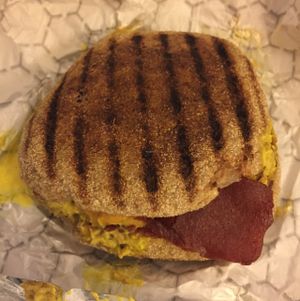 ";bacon, egg, and cheese"; muffin  at Terri in New York City