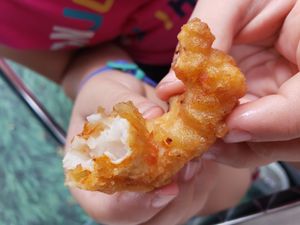 Shrimp with a Bang. Huge shrimp that tasted and looked very realistic. at Organic Food Kings in Miami