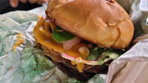 The Yeti Burger, appropriately named. at Organic Food Kings in Miami