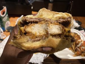 Stuntlife Burger (post chomps) at Organic Food Kings in Miami