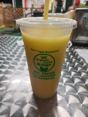 Mango Shake was very good. Unfortunately single use plastic at Organic Food Kings in Miami