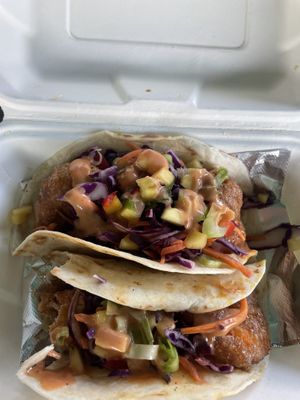 Shrimp tacos   at Organic Food Kings in Miami