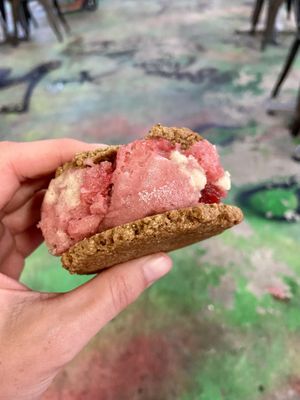 strawberry ice cream sandwich  at Organic Food Kings in Miami