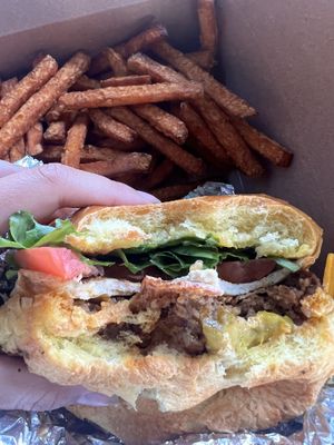 Yeti breakfast burger  at Organic Food Kings in Miami