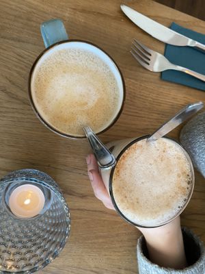 Cappuccino and chai latte  at Emmi's Kitchen - Werinherstr in Munich