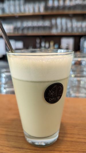 Matcha Latte with Oat Milk at Emmi's Kitchen - Werinherstr in Munich
