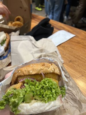 Tofu satay burger  at Fergburger in Queenstown