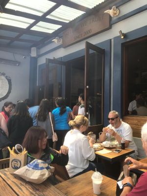 Outside at Fergburger in Queenstown