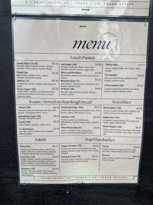 Menu  at Semplice Cafe in Breckenridge