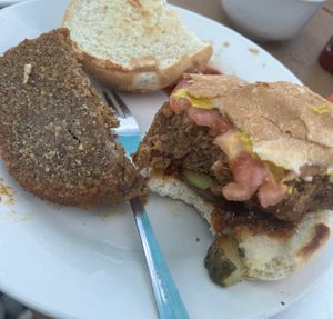 Nashville hot seitan   at Upland FSQ Brewery in Indianapolis