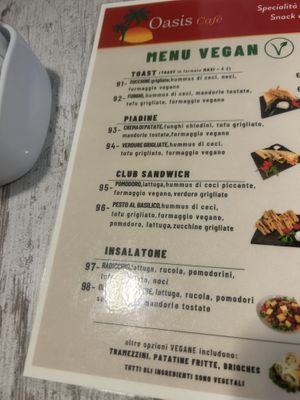 Vegan menu  at Oasis Cafè in Treviso