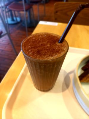 Banana mocha with almond milk at Pimp My Salad in Bangkok