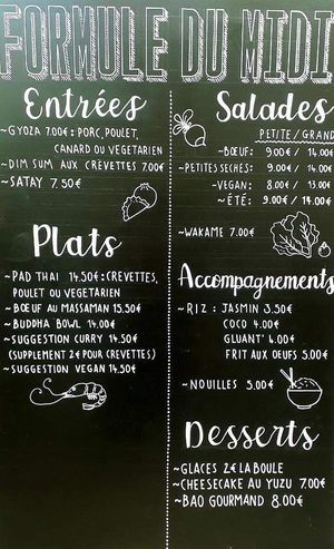 Menu summer 2020 at Cherry Garden in Bourg-saint-maurice