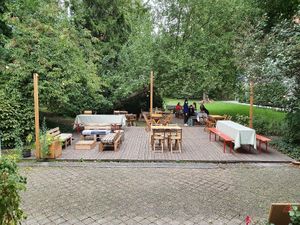 terrace at the back at Café BK6 in Kortrijk