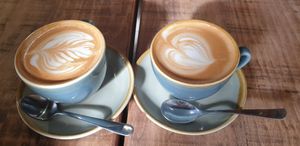 Soy flat white and oat flat white at Gantley's Tavern in Queenstown
