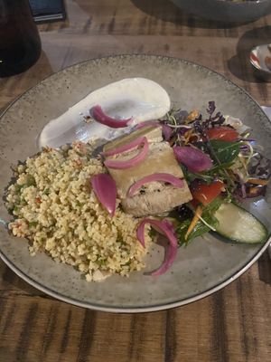 BBQ vegan meal with smoked tofu  #Veganuary at Gantley's Tavern in Queenstown