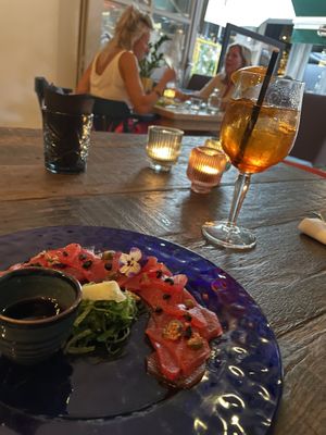 Watermelon sashimi at Noemme in Den Bosch