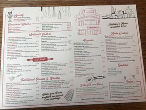 Menu at The Italian Way in Hastings