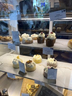 Treats counter close-up  at My Green Pastry in Porto