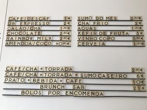 Menu  at My Green Pastry in Porto