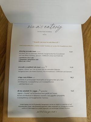  at Zina's Eatery in Vienna