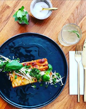 vegan bio lasagne at Zina's Eatery in Vienna