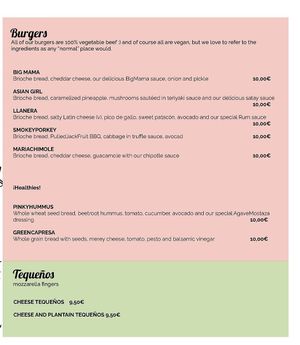 Evening menu at Lilo Cafe in Barcelona