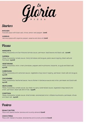 Evening menu at Lilo Cafe in Barcelona