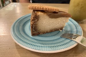 Vegan Lotus cheesecake  at Lilo Cafe in Barcelona