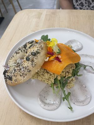 Vegan mister bagel  at Lilo Cafe in Barcelona
