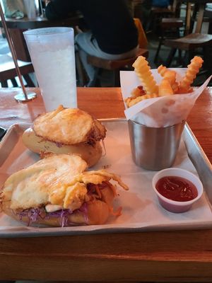 Vegan Buddah's Steak (Tofu) Banh Mi with fried egg added at Saiwok in Rogers