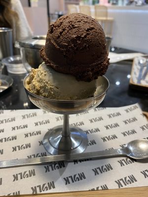 Dark chocolate and PB ice cream  at MYLK in Doha