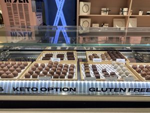 Assorted vegan chocolates   at MYLK in Doha